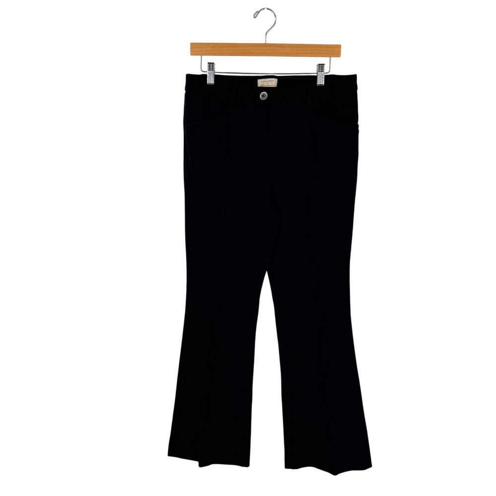 Anthropologie The Essential Trouser Black Size 10 Flare High Rise Workwear Pants